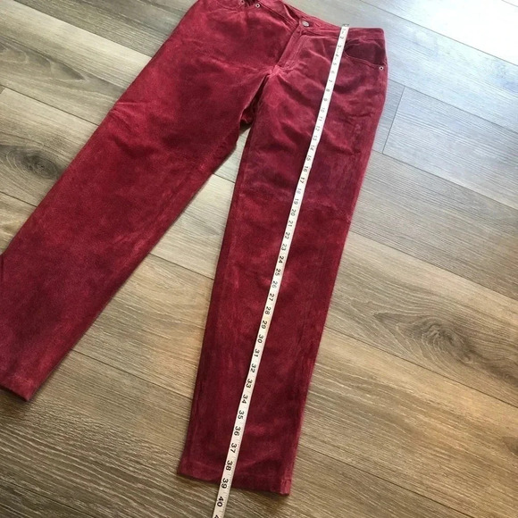 Chadwick’s Burgundy Genuine Leather Pants Size 6P - Picture 2 of 11